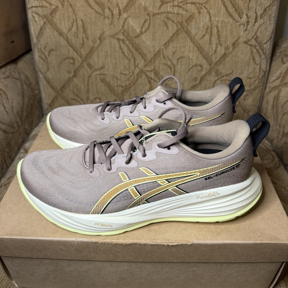 Asics Gel-Cumulus 27 Mens Size 8.5‎ Taupe Grey Black Running Sneakers 1011B960